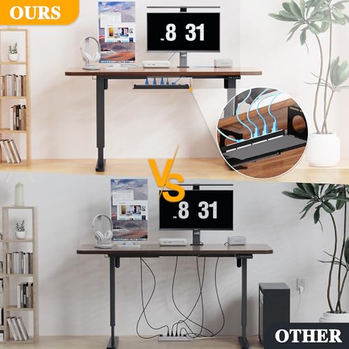 PiomuDek Standing Desk Frame with 330lbs Powerful Dual Motor, Electric Adjustable Height Computer Table Legs, Sit Stand Up Desk Base with Memory Controller, for Home Office, White,ED04NW (Frame Only) PiomuDek