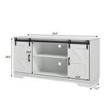 Panana Bar Cabinet with Barn 2 Sliding Doors Buffet Farmhouse Storage Cabinet TV Stand (White Cabinet) Panana