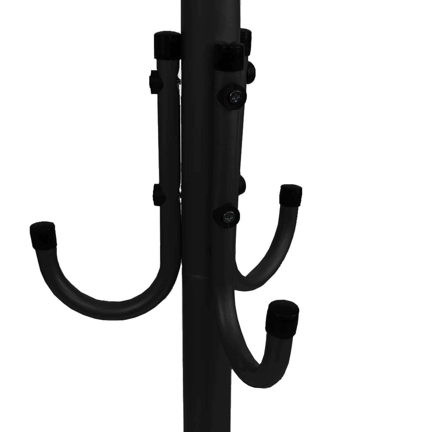 Mind Reader Coat Rack, Hall Tree, Freestanding Organizer, Coat Tree, Hat, Jacket, Purse, Metal, 18"L x 18"W x 68.5"H, Black, 11