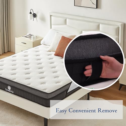 DreamQi Twin Mattress,Twin Size Mattresses,Gel Memory Foam and Pocket Spring 8 Inch Hybrid Twin Mattress for Kids,Medium Firm,Breathable Comfort Soft Twin Bed Mattress in a Box,Pressure Relief DreamQi