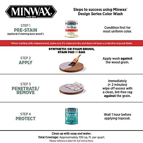 Minwax 618604444 Color Wash Transparent Layering Color, White Wash, 1 Quart Minwax