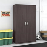 Bush Business Furniture Universal Tall Garage Storage Cabinet with Doors and Shelves, Storm Gray Bush Furniture
