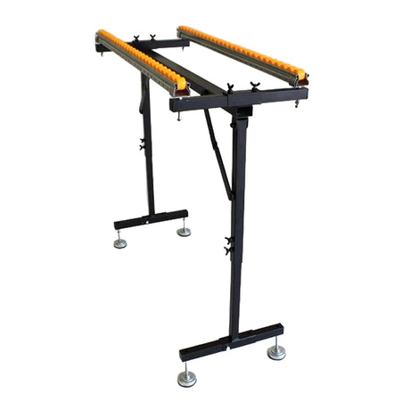 QJSZMEI Metal Sawhorse Folding, Power Tool Stands, Double Row Support Portable Sawhorse Roller Stand with 54 Conveying Pulleys, Miter Saw Stand, for Woodworkers Carpenters and Contractors QJSZMEI