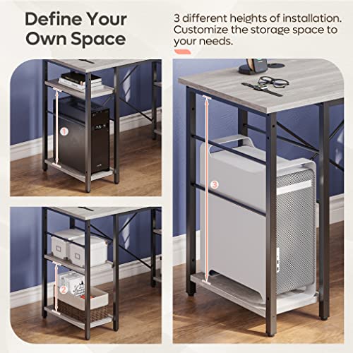 Bestier L Shaped Desk with Shelves 75 Inch Reversible Corner Computer Desk or 2 Person Long Table, Writing Study Desk for Home Office Small Space Bedroom Apartment, Wash White Bestier