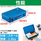 TRUSCO T-360 Trunk Tool Box, 14.6 x 8.7 x 3.7 inches (368 x 222 x 95 cm), Blue Trusco