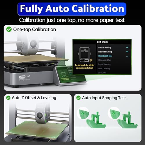 Creality Ender 3 V3 Speedy 600mm/s CoreXZ 3D Printer with Touchscreen, Clog-Free Dual-Gear Direct Extruder, Auto Leveling, Smart Self-Check, Input Shaping with G-Sensor, Full Metal Design - WoodArtSupply