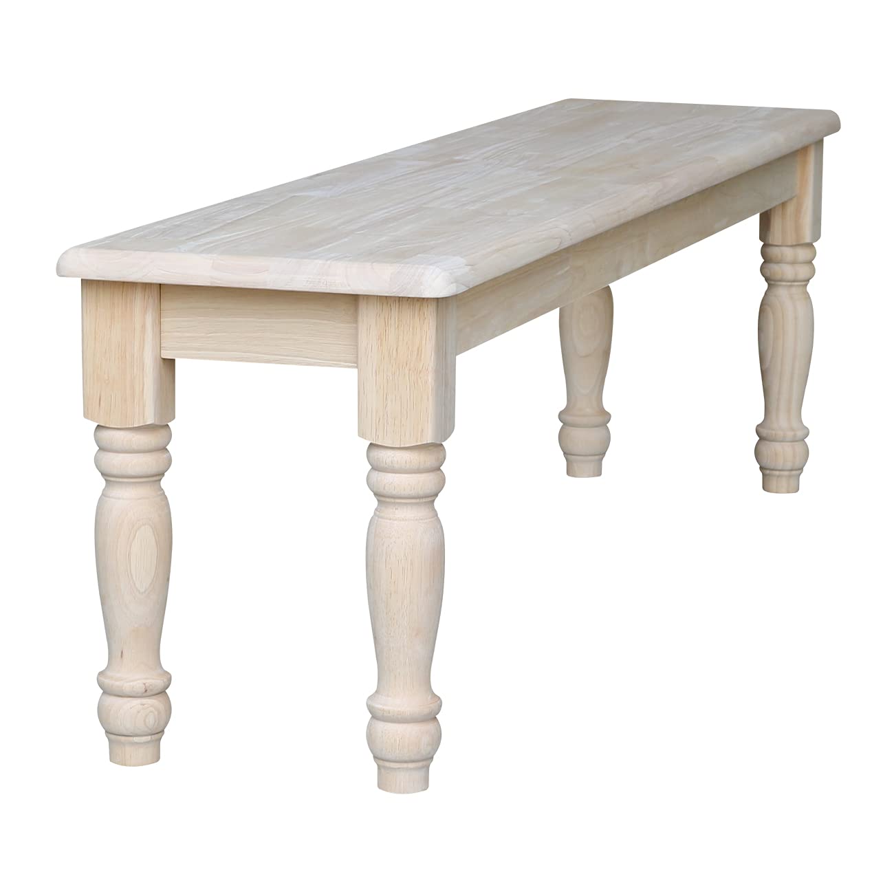 IC International Concepts International Concepts Farmhouse Bench, Unfinished - WoodArtSupply