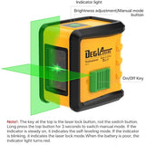 Self Leveling Laser Level,DEGLASERS 100ft Green Cross Line Laser Level,3 Brightness Adjustment,Manual Self leveling and Pulse Mode,IP54 Waterproof,Magnetic Bracket,Battery,Carrying Bag Included DegLasers
