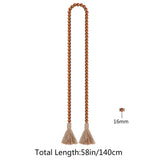 58in Wood Bead Garland with Tassels,Farmhouse Beads Rustic Country Decor Prayer Boho Beads Wall Hanging Decoration (Brown) RAMIRABI