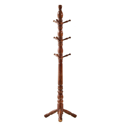 SUOHUI Coat Rack, Natural Wood Coat Racks with 3 Height Options and 9 Hooks,Coat Tree Ease of Assembly,Freestanding Hall Tree for Home/Office/Entryway/Hallway (Walnut)