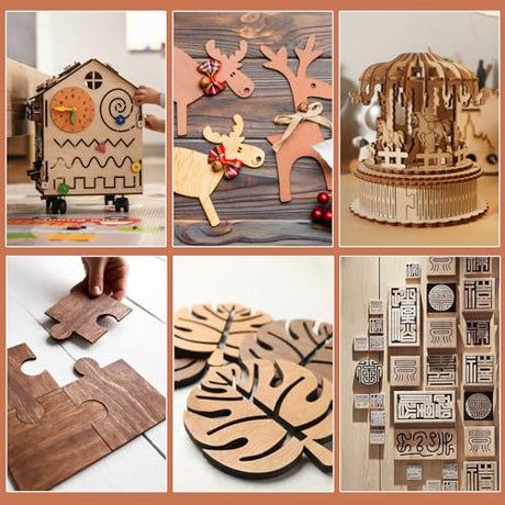 5 Pack Walnut Plywood Sheets 12x18x1/8 Inch, 3mm Plywood for Laser Cutting & Engraving, Unfinished Wood for Crafts, Wood Burning, Architectural Models. VKIZA