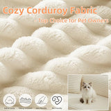 78 Inch Convertible Futon Sofa Bed,Folding Boneless Couch with Sleeper Sofa,Fold Out Floor Sofa Couch with Deep Seat,Cloud Corduroy Foldable Mattress Couches for Living Room(Off White) ZKJOLMN