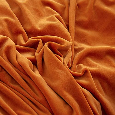 Armless Sofa Bed Cover Futon Slipcover Velvet Stretch Spandex Folding Sofa Couch Non-Armrest Furniture Protector (Velvet Orange) MIFXIN