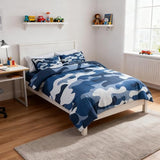Holawakaka Twin Size Camouflage Bedding Comforter Set with Sheets, Boys Girls Men Camo Bed in A Bag 5 Pieces, Kids Teens Dorm Bed Sets Neutral Farmhouse Lodge Cabin Army Bedspread (Blue, Twin) Holawakaka