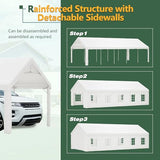 16' x 32' Party Tent with Removable Sidewalls & Alloy Steel Frame, Commercial Waterproof Outdoor Canopy Gazebo with 3 Storage Bags for Weddings, BBQ, Camping Rueekfil