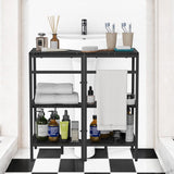 Under Pedestal Sink Shelf, 2 Pack Under Sink Organizers and Storage, 3-Tier Pedestal Under Sink Storage Bathroom Vanity, Corner Shelf Stand for Bathroom, Kitchen, Living Room, Black CADUKE