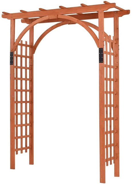 Nightcore, Wooden Garden Trellis Pergola 85 inch Arbor, Wedding Arches for Ceremony, Wood Color GLACER