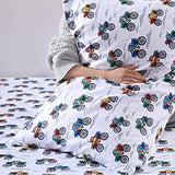 Poppy & Fritz Kids, Full Sheet Set, Stain Resistant Kids Bedding, Soft & Cozy Toddler Bedding Set (Trucks Grey, Full) Poppy & Fritz
