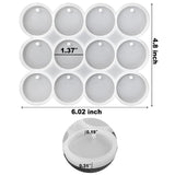 RESINWORLD 12-Cavity 1.37'' Shiny Flat Circle Silicone Mold with Hole, Round Keychain Mold, Pendant/Earrings Mold, Pet Tag Resin Casting Mold ResinWorld