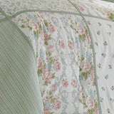 Laura Ashley - King Comforter Set, Reversible Cotton Bedding with Matching Shams & Bedskirt, Stylish Home Decor for All Seasons (Harper Sage, King) Laura Ashley