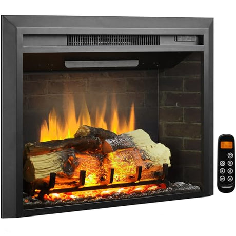 LegendFlame Carl 28" W Electric Fireplace Insert (EF262), Fireplace Heater 750/1500W, Fire Crackling Sound, Remote Control Legend Flame