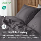 100% Rayon Derived From Bamboo - Bamboo Sheets Full Size - Cooling Sheets for Full - Soft, Breathable & Hotel Luxury Bedding - 1 Flat & 1 Fitted & 2 Pillowcases with 16 Inch Deep Pockets - Dark Grey CGK Unlimited