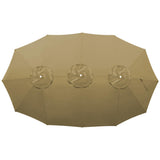 BenefitUSA 12 Ribs Umbrella Cover Canopy Replacement for 15' Double-Sided Patio Umbrella, Frame NOT Included(Taupe) BenefitUSA