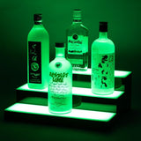 Boss Premium® BarUSA™ LED Lighted Bar Shelf Display Liquor Bottle Alcohol Whiskey Shelves Rack Stand Tray Units for Home Bar Living Room Accessories and Decor - Designed in USA (3-Step, 16 Inch) Boss Premium