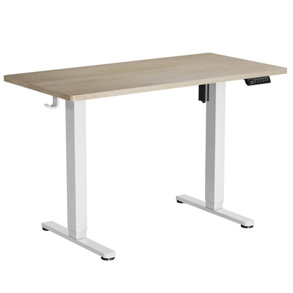 JYLH JOYSEEKER Electric Standing Desk, 48 X 24 Inches Adjustable Height Desk, Modern Sit Stand Up Desk with Splice Board and 2 Hooks, Ergonomic Rising Desk for Home Office, Oak Wood Grain - WoodArtSupply