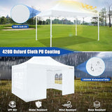 HOTEEL 10x15 Heavy Duty Pop Up Canopy Tent for Parties Event Wedding Commercial Instant Canopy Portable Shelter Folding with Roller Bag, Waterproof UV Resistant, Upgraded Thick Hexagonal Legs, White Hoteel
