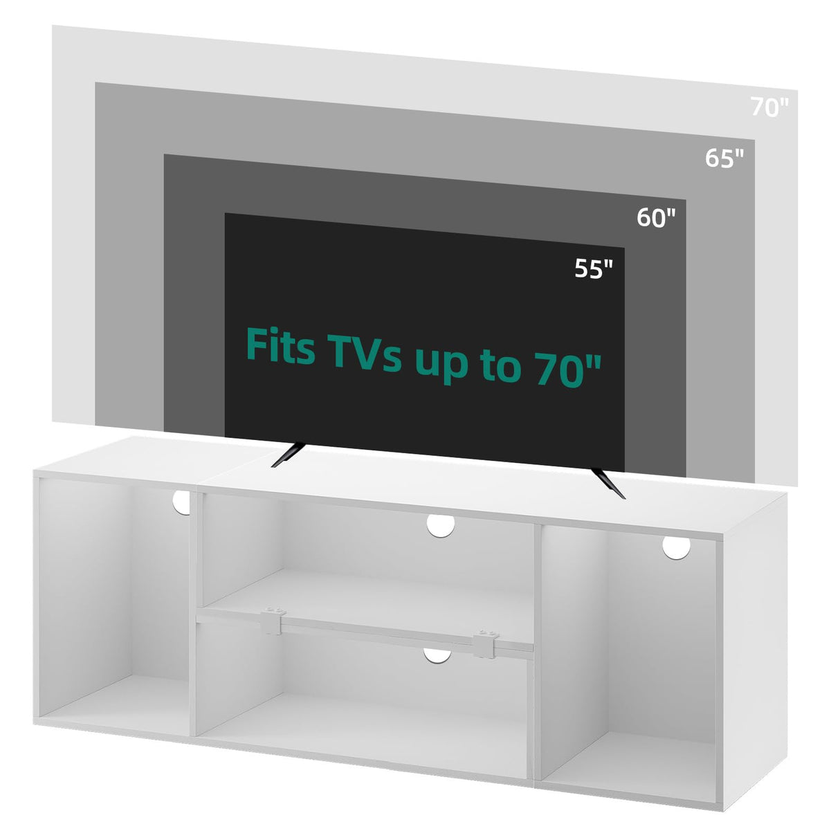 YITAHOME Deformable TV Stand, TV Stand 65/75/70/55 inch, Entertainment Center with Storage, Modern LED Television Stand, TV Console Cabinet for Living Room, White YITAHOME