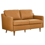 Modway Impart Upholstered Genuine Leather Loveseat in Tan Modway