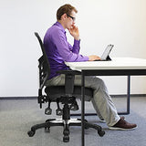 COSTWAY Ergonomic Mesh Office Chair, Mid Back Task Chair with Height Adjustable Armrests, Lumbar Support and Rocking Backrest, Breathable Swivel Computer Desk Chair for Home Office (Black) COSTWAY