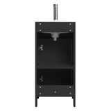 ALBAD 16-Inch Modern Bathroom Vanity with Sink, Compact Bathroom Vanity Set with Storage, Freestanding Small Space Bathroom Cabinet, Single Sink Cabinet with Adjustable Shelf (Black, 16 Inch) ALBAD