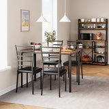 Garvee 5-Piece Kitchen Dining Room Table Chair Set for Small Space, Indoor Modern Dinette Set for 4, Square Dinner Table Set for Dinette, Breakfast (Retro Brown) Garvee