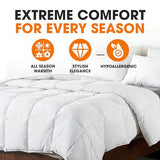 Cheer Collection Down Alternative Comforter - Ultra-Soft & Cozy Twin Size Duvet Insert, Lightweight Down Comforter for All-Season Warmth, Plush Bedding Twin Comforter, White Cheer Collection