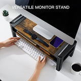 HUANUO Monitor Stand Computer Riser, Monitor Stand for Desk with Adjustable Height and 2 Platforms, Ergonomic Computer Riser, Monitor Riser for Laptops and Monitors HUANUO