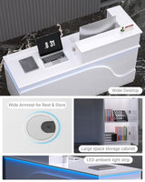 Reception Desk,L Shaped Reception Desk, Counter with Lockable Drawer,Counter for Offices, and Retail Spaces, Easy Assembly (White-L, 78.8 * 23.6 * 39.3in) Generic