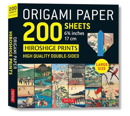 Origami Paper 200 sheets Hiroshige Prints 6 3/4" (17 cm): High-Quality Double Sided Origami Sheets With 12 Different Woodblock Prints (Instructions for 6 Projects Included) - WoodArtSupply