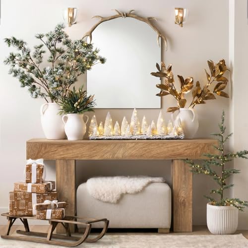 IGERI 70 inch Long Console Table for Entryway - Wood Farmhouse Sofa Tables Behind Couch for Living Room Rustic 10 inch Deep Hallway Entry Way Table Home Decor IGERI
