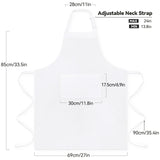 NLUS 2 Pack White Aprons with 2 Pockets for Women Men Kitchen Aprons with Pockets, Chef Aprons for Baking BBQ Cooking NLUS