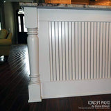 Ekena Millwork COL03X03X35TRRW Traditional Cabinet Column (Top Block: 6 1/8", Bottom Block: 7 1/8"), 3 3/4"W x 3 3/4"D x 35 1/2"H, Rubberwood Ekena Millwork