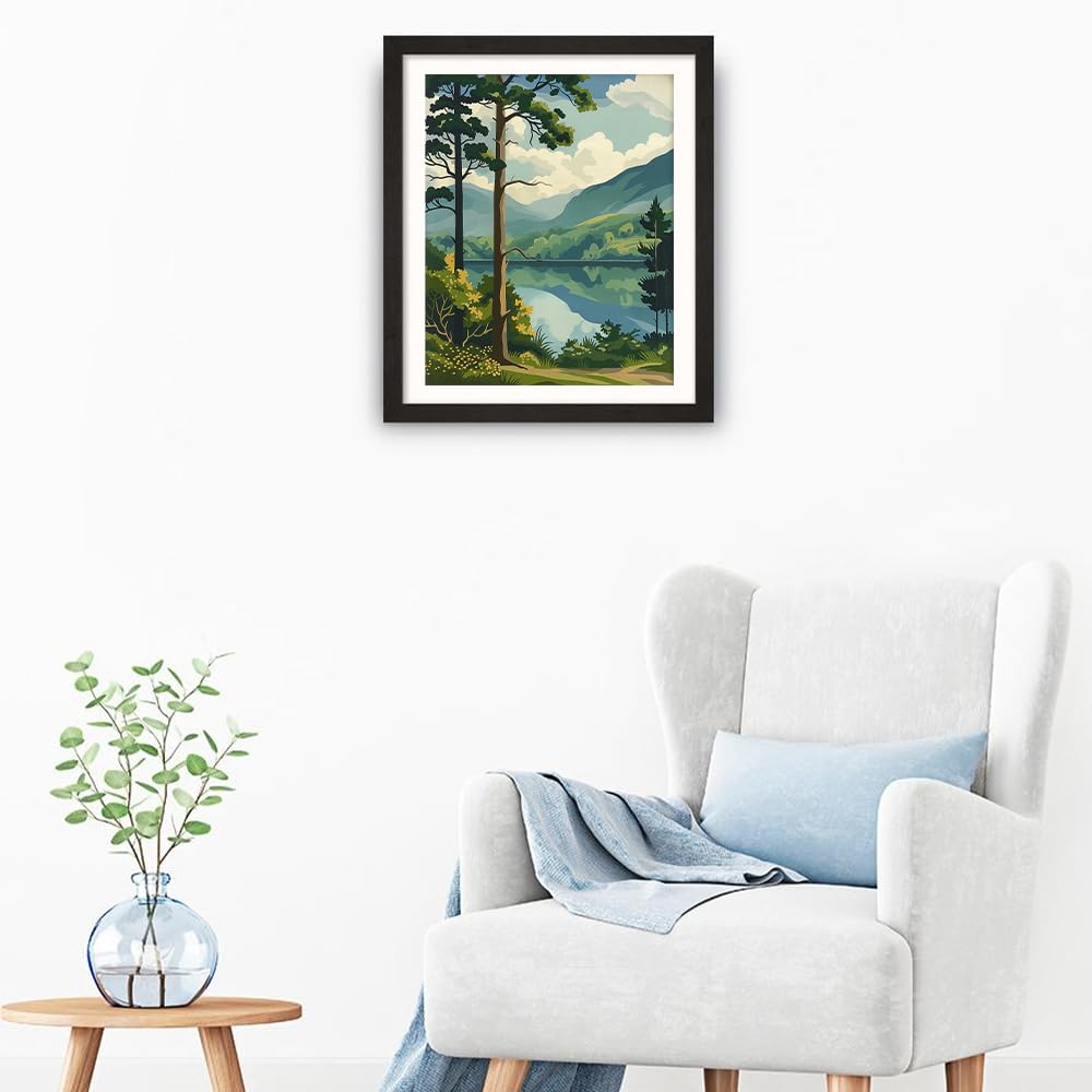 Natuyalo Paint by Numbers Kit for Adults - Forest Landscape Paint by Number on Canvas Without Frame, DIY Acrylic Painting for Ideal Gift Home Wall Decor (16x20 Inch) Natuyalo