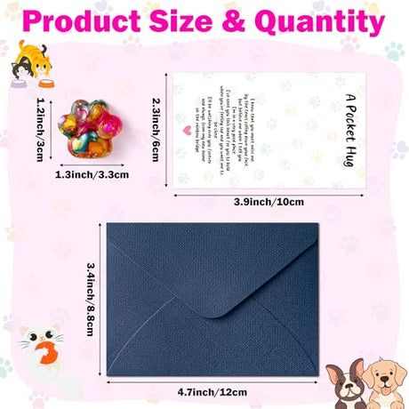 EYxsaxenk Loss Of Pet Sympathy Gift - Colorful Mini Paw Pocket Hug with Memorial Card Envelope Remembrance Bereavement Gift for Loss of Dog Cat Sympathy Favor Kid Adult Pet Lover Stress Relief Toy EYxsaxenk
