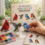 Wmool Tiny 3D Beaded Animal DIY Kit, Easy DIY Beading Embroidery Kit with 4 Cute Designs, 3D Animal Themed Beadwork Kit for Beginners & Craft Enthusiasts, with Instructions