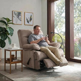 Chizzyseat Manual Oversized Recliner Chair for Heavy Duty Adults 400lbs Extra Wide Recliner with Phone Holder Big Man Recliners for Living Room Bedroom Nursery RV Brown