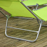 Outsunny 2 Piece Folding Chaise Lounge Chairs, Pool Sun Tanning Chairs with Reclining Back, Breathable Mesh Seat, Headrest for Beach, Yard, Patio, Green