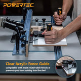 POWERTEC Router Table Fence System 3-3/8" Tall 24" Long w/Rail Coping Sled, Cutting Rail for End Grain Cutting Profiles. Ideal for Cabinet Door, Drawer Fronts for Woodworking Tools Jigs (71975) POWERTEC