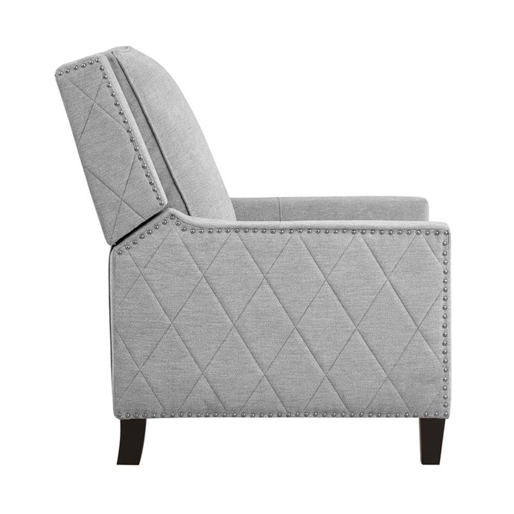 Lexicon Banks Fabric Upholstered Push Back Recliner in Gray Color Lexicon