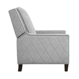 Lexicon Banks Fabric Upholstered Push Back Recliner in Gray Color Lexicon